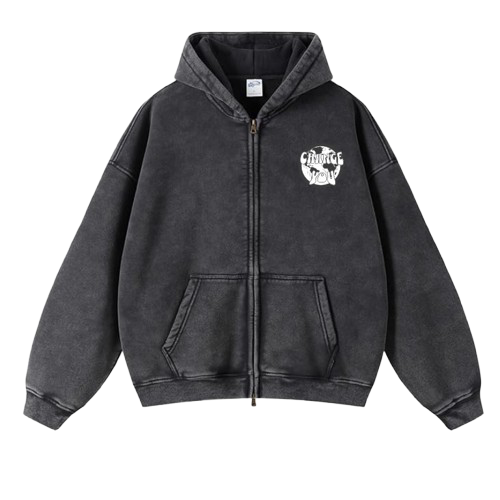 Change You Embroidered Acid Wash Hoodie