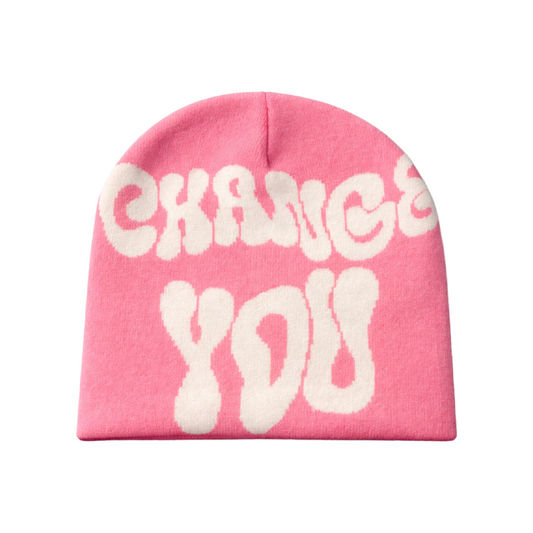 Pink Change You Jacquard Beanie