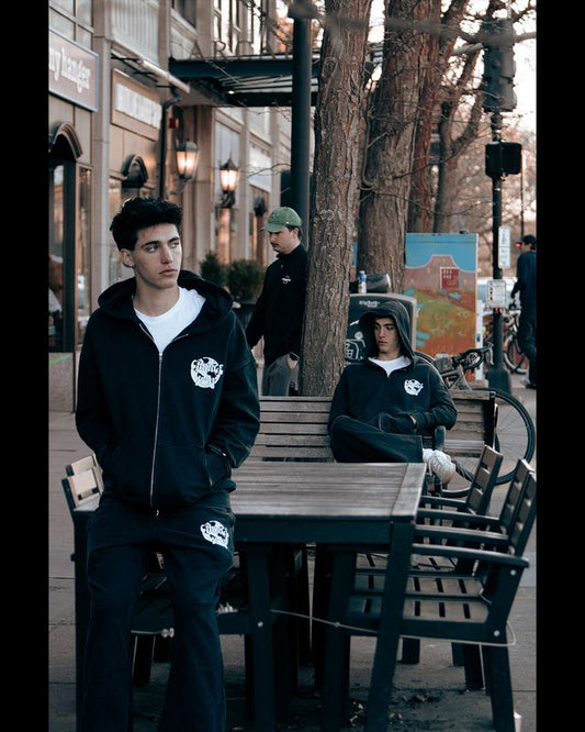 Change You Black Embroidered Acid Wash Hoodie